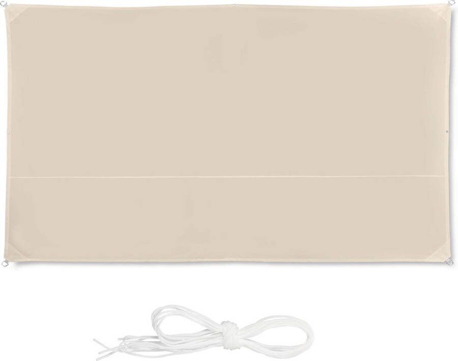 Relaxdays schaduwdoek rechthoekig zonnezeil waterafstotend uv-bestendig beige 2 x 4 m