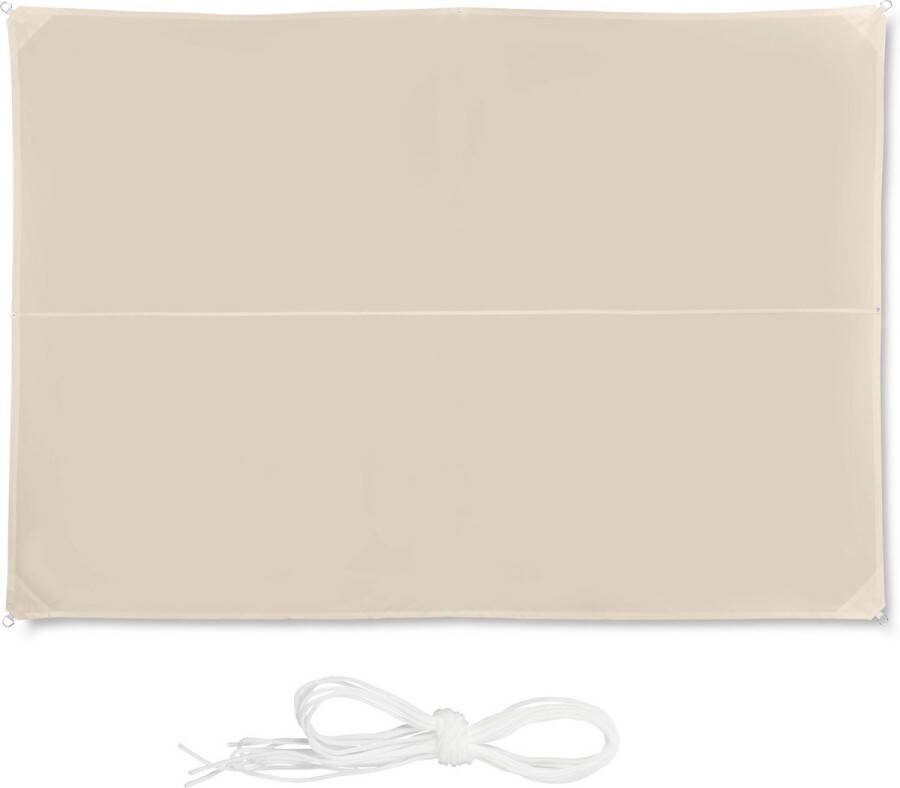 Relaxdays schaduwdoek rechthoekig zonnezeil waterafstotend uv-bestendig beige 3 x 4 m