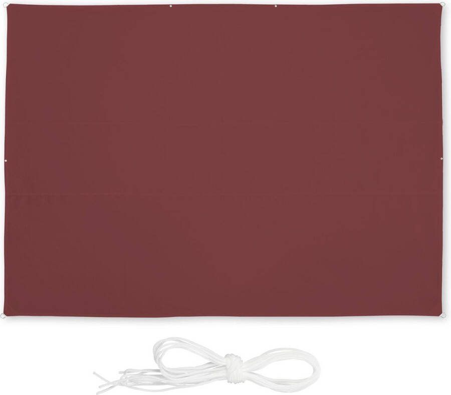 Relaxdays schaduwdoek rechthoekig zonwering zonweringdoek schaduwzeil bordeaux 3 5 x 4 5 m