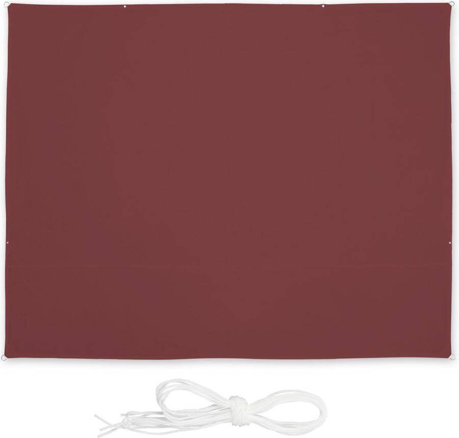 Relaxdays schaduwdoek rechthoekig zonwering zonweringdoek schaduwzeil bordeaux 3 x 4 m