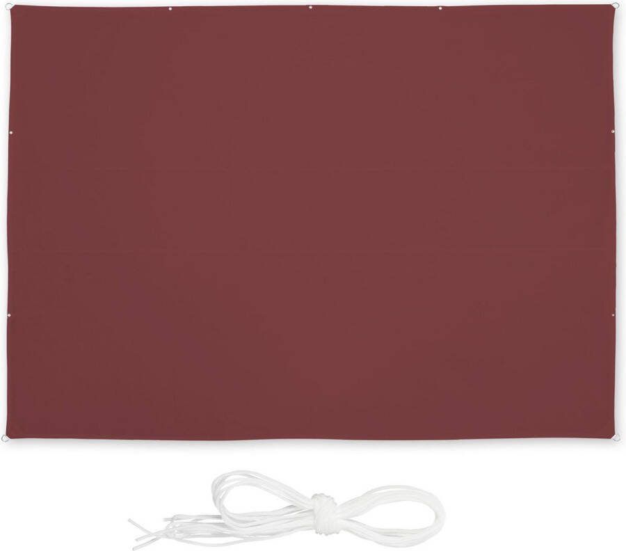 Relaxdays schaduwdoek rechthoekig zonwering zonweringdoek schaduwzeil bordeaux 4 5 x 5 m