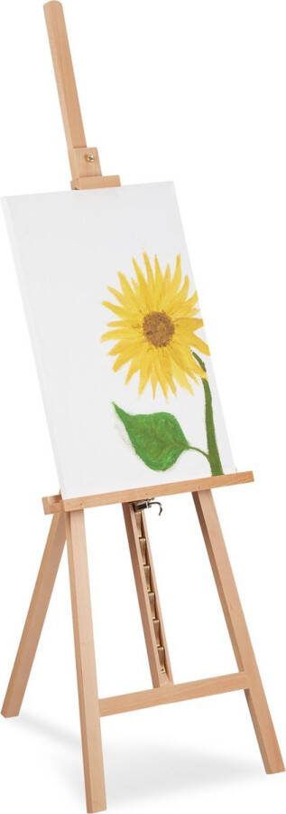 Relaxdays schildersezel hout atelierezel veldezel verstelbaar groot driepoot