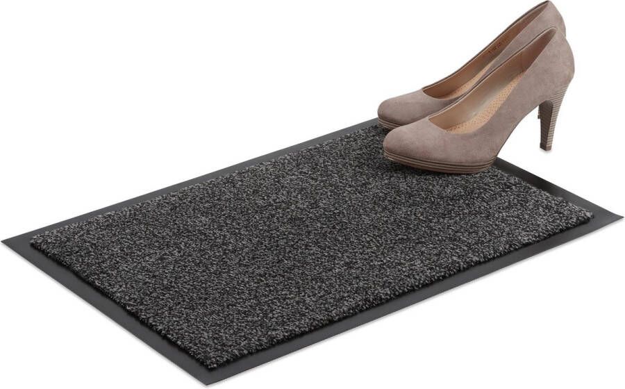Relaxdays schoonloopmat grijs deurmat binnen droogloopmat voetmat extra dun 40x60cm