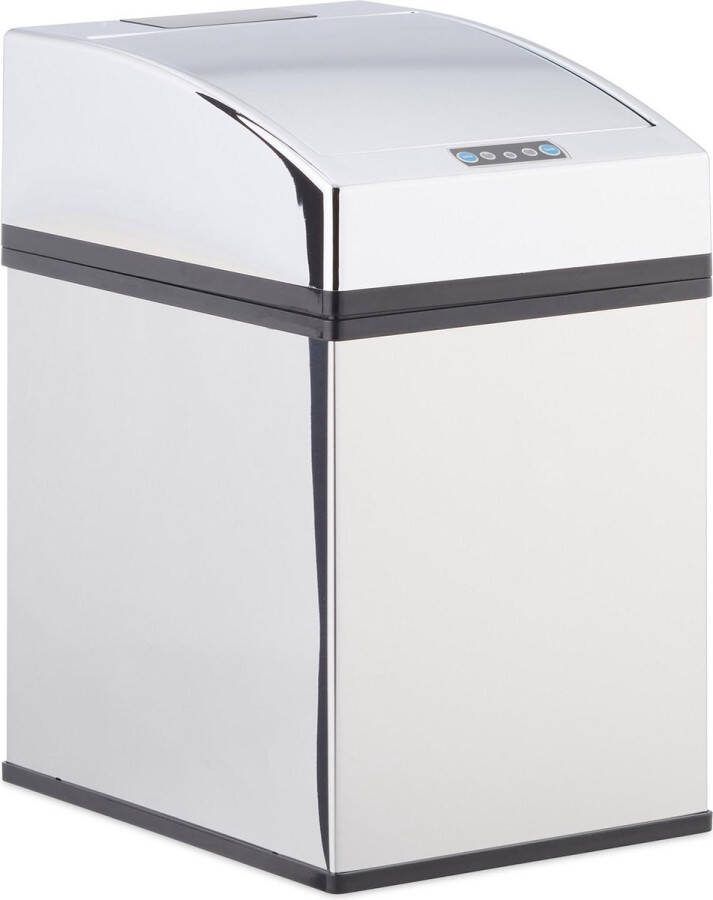 Relaxdays sensor prullenbak edelstaal vuilnisbak met deksel binnenemmer automatisch 5 Liter