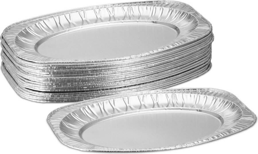 Relaxdays serveerschaal aluminium set van 25 wegwerp schaal aluminium schaal