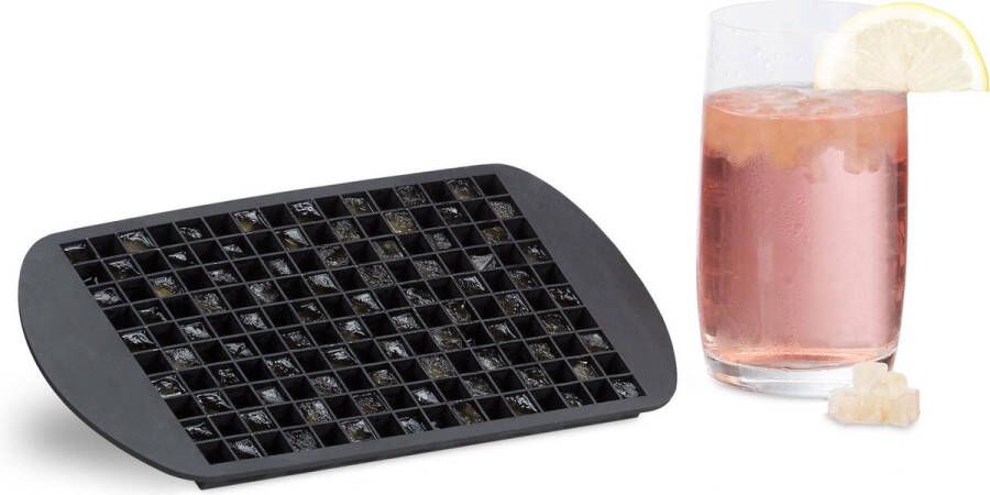 Relaxdays Siliconen ijsblokjesvorm 1 cm silicone ijsblokmaker zwart ijsblokjesmaker