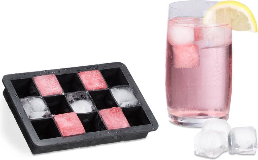 Relaxdays siliconen ijsblokjesvorm 2 5 cm ijsblokken vierkant ijsblokkenhouder