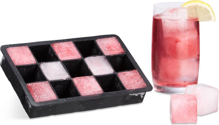 Relaxdays Siliconen ijsblokjesvorm 3 5 cm ijsblokken- vierkant ijsblokkenhouder