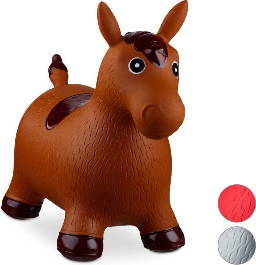 Relaxdays skippy dier paard skippydier skippyball skippybal paard 50 kg kinderen bruin