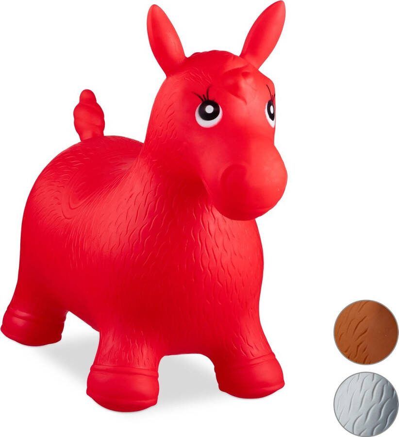 Relaxdays skippy dier paard skippydier skippyball skippybal paard 50 kg kinderen rood