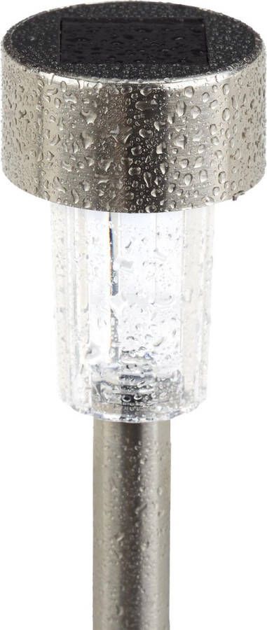 Relaxdays solarlampen set van 10 solarlamp LED tuinverlichting solar tuinlampen Wit licht