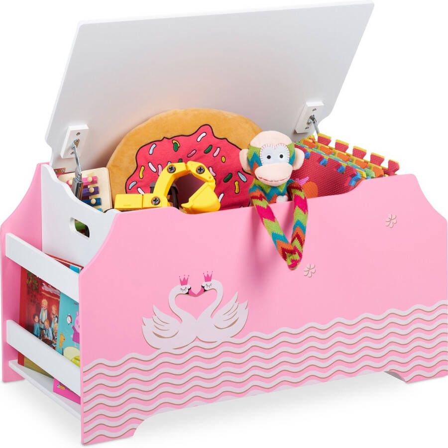 Relaxdays speelgoedkist kinderkamer grote opbergkist speelgoed speelgoedbox met klep