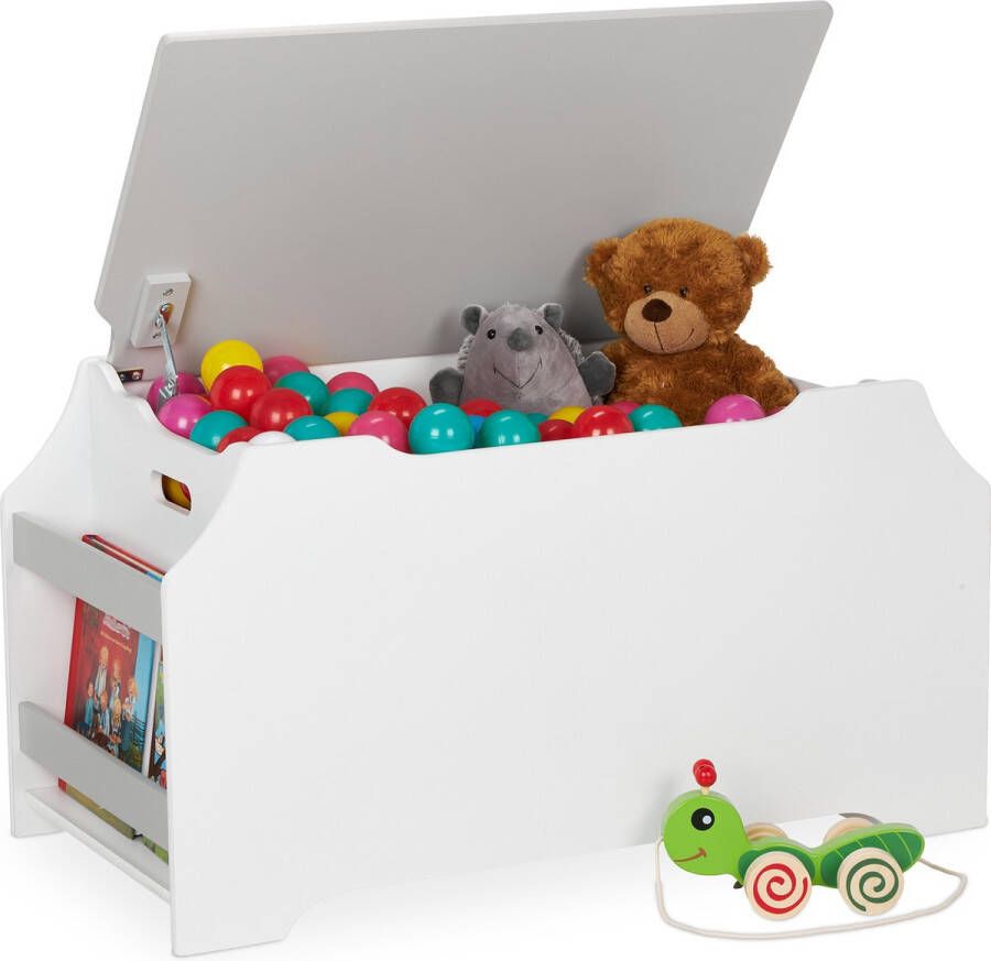 Relaxdays speelgoedkist met deksel speelgoed opbergkist grote speelgoedbox kinderkamer