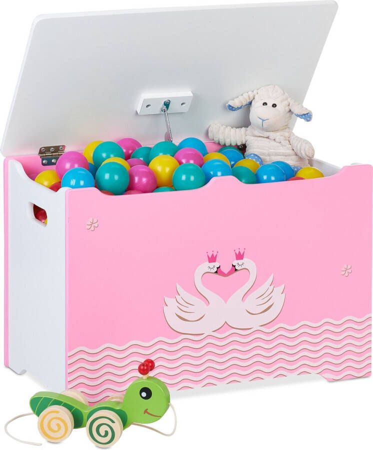 Relaxdays speelgoedkist speelgoed opbergkist met deksel grote speelgoedbox kinderkamer