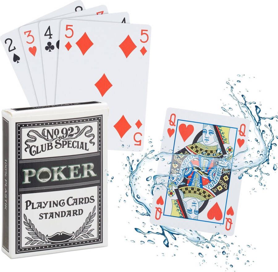 Relaxdays speelkaarten poker pokerkaarten plastic 54 kaarten waterdicht