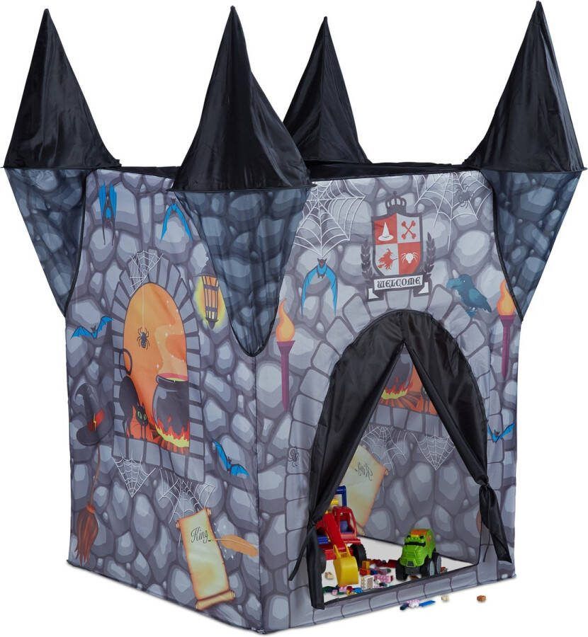 Relaxdays speeltent kinderen kindertent binnen speelhuis jongens & meisjes vouwbaar