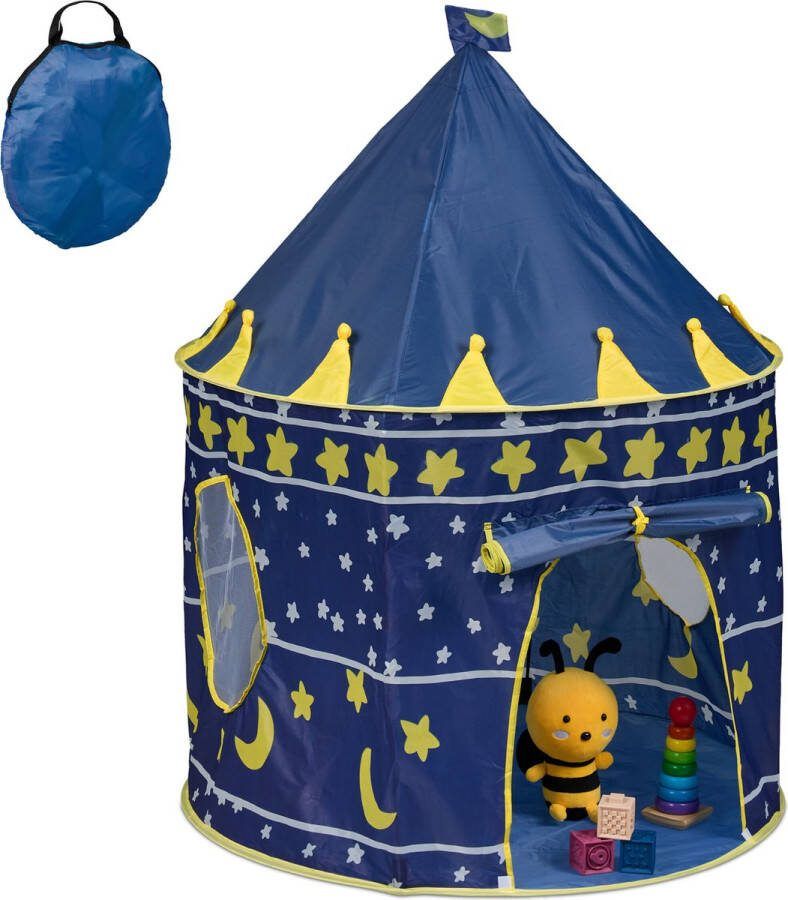 Relaxdays speeltent rond 135x100 cm deur met klittenband kinderkamer voor binnen