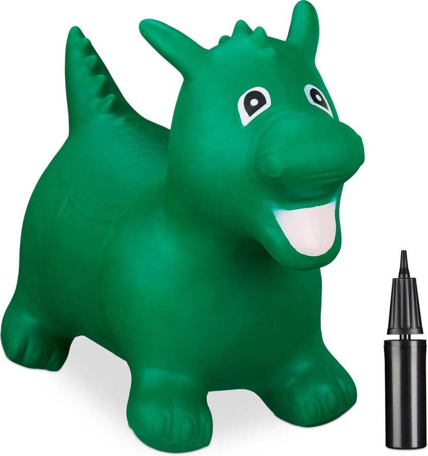Relaxdays springdier draak skippydier dino skippybal dier bpa-vrij tot 80 kg groen