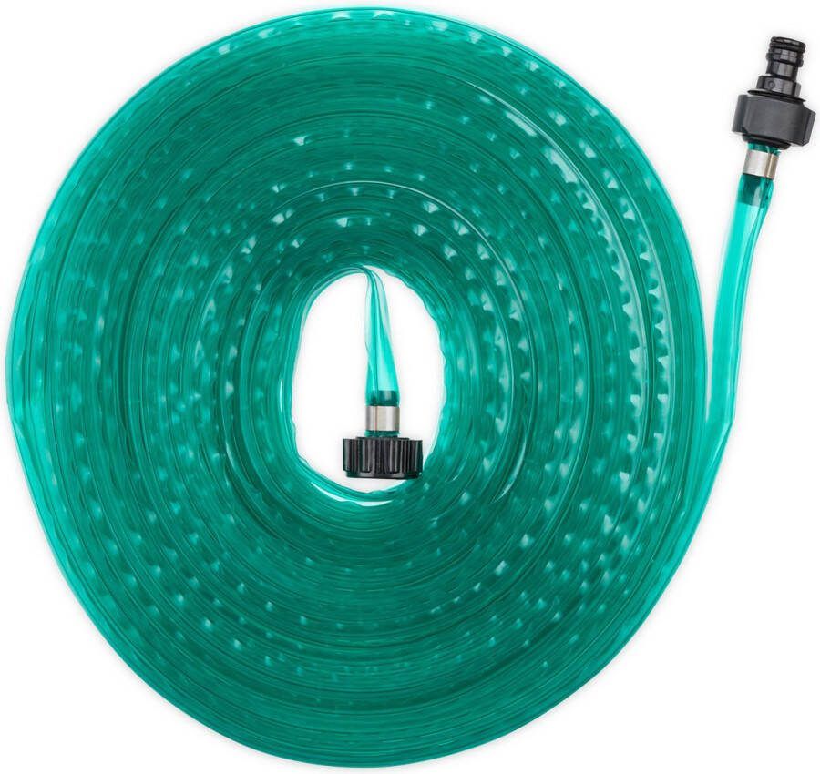 Relaxdays sproeislang 25 meter platte sprinklerslang tuinslang met gaatjes groen