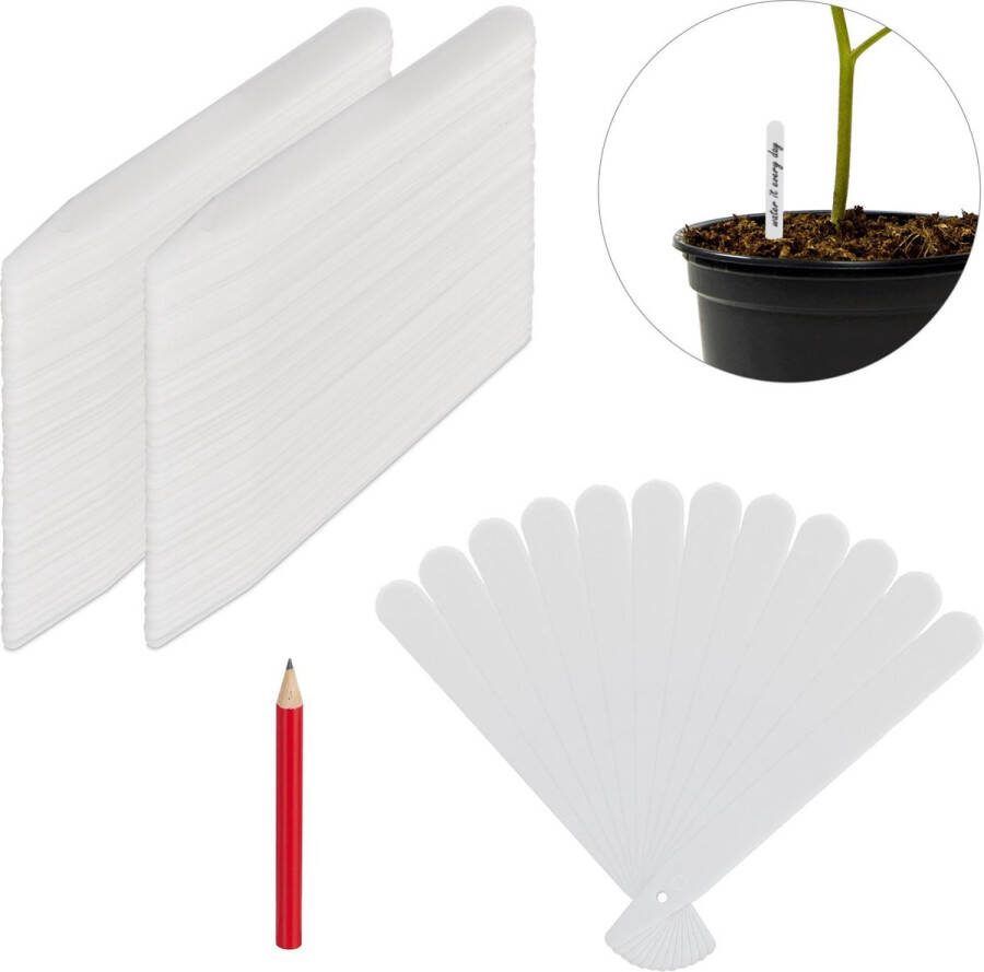 Relaxdays steeketiketten tuin 300 stuks plantenlabels planten etiketten kunststof