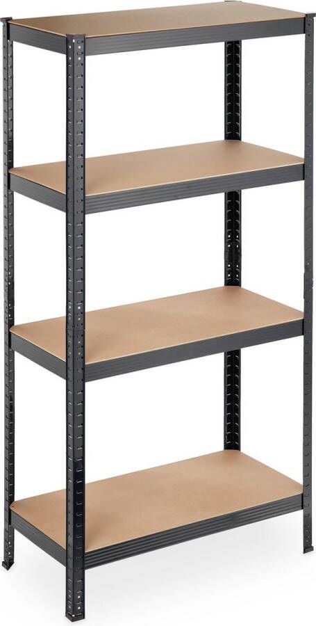 Relaxdays Stellingkast metaal 280 kg opbergrek 4 etages magazijnrek opbergkast