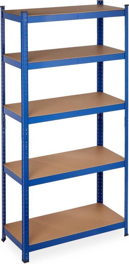 Relaxdays Stellingkast metaal opbergrek 180x90x40 cm legbordstelling blauw 875 kg