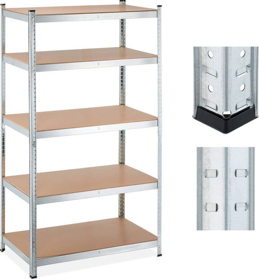Relaxdays stellingkast staal opbergrek garage stellingrek schuur voorraadkast kelder