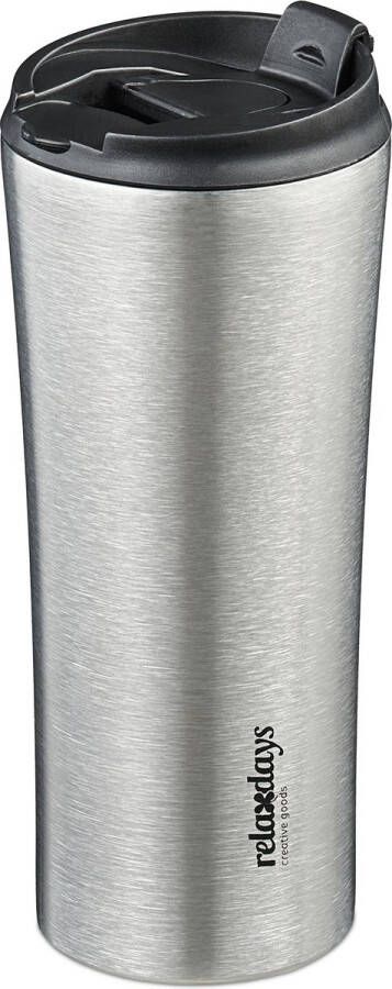 Relaxdays Thermosbeker 400 ml thermosfles dubbelwandig warm en koud koffie to go