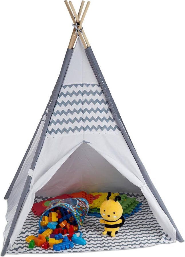 Relaxdays Tipi speeltent kind kindertent indianentent wigwam tent kinderkamer