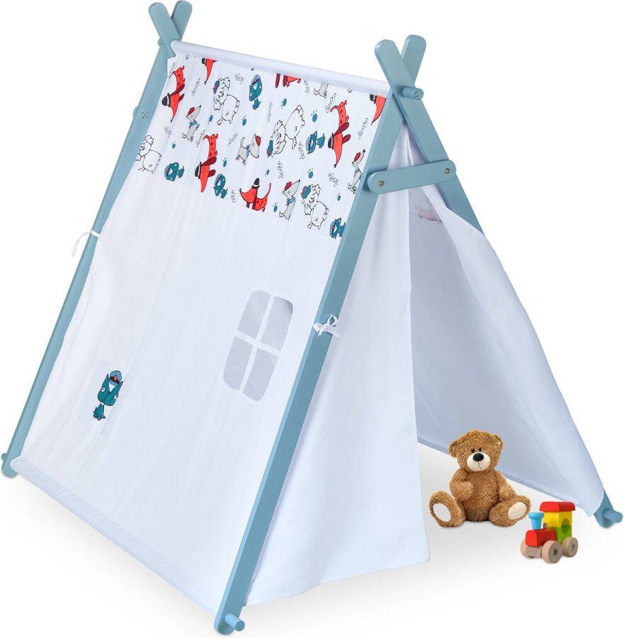 Relaxdays tipi speeltent tipi tent kind wigwam kinderspeeltent stof kinderkamer