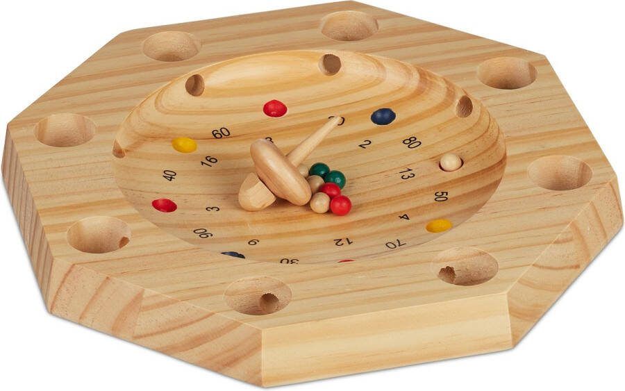 Relaxdays tiroler roulette hout roulette bordspel gezelschapsspel bauernroulette