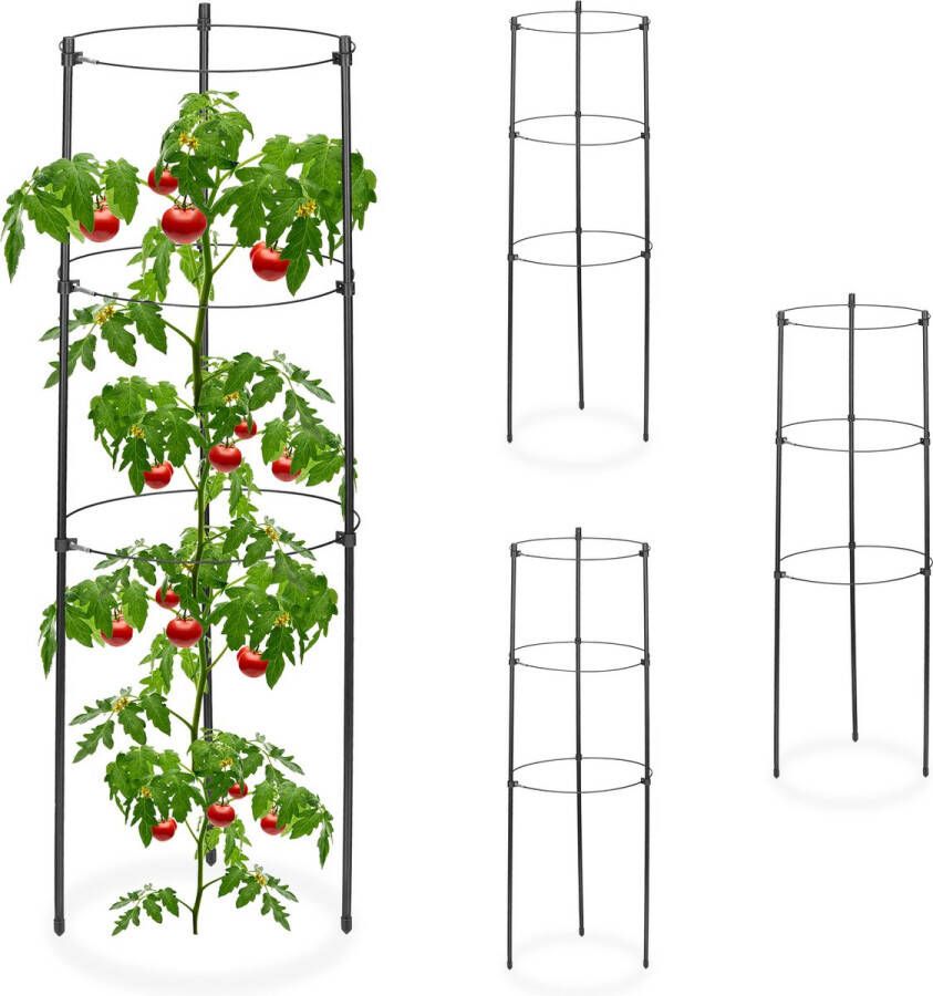 Relaxdays tomatensteun 60 cm set van 4 plantensteun tomaten klimplantensteun metaal