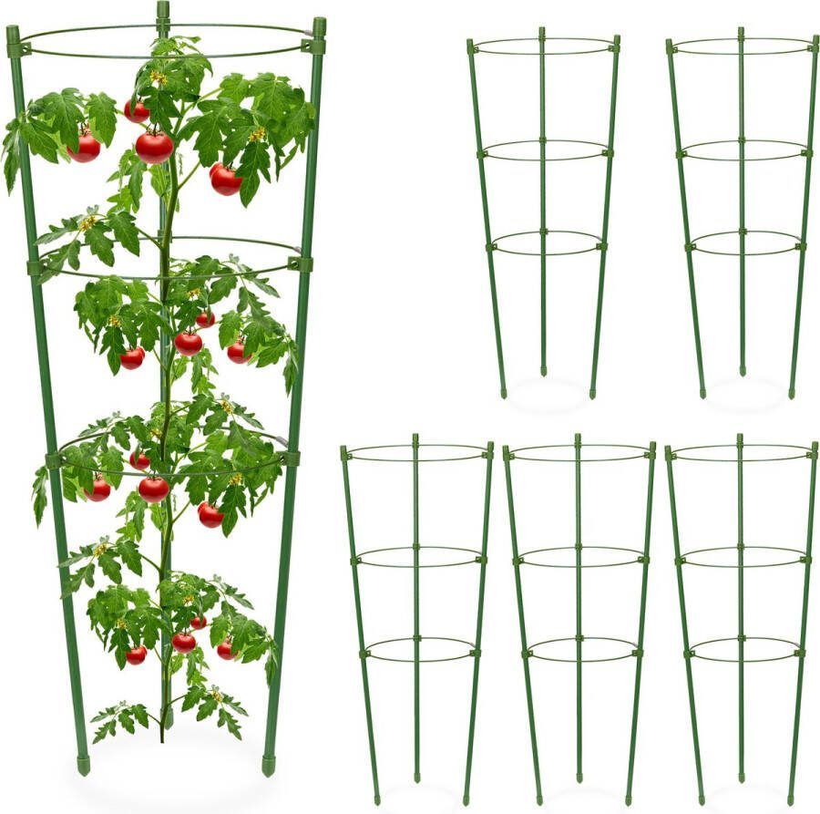 Relaxdays tomatensteun set van 6 klimhulp voor planten 45x18 cm rankhulp rond
