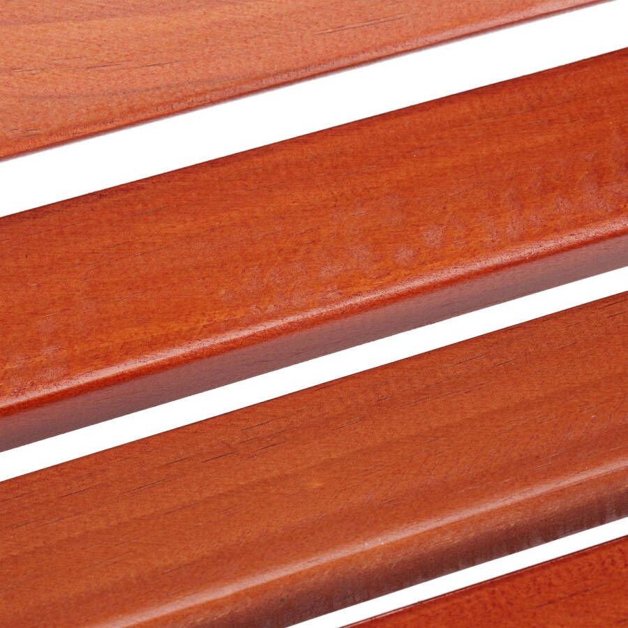Relaxdays Tuinbank hout 2 persoons zitbank 126 cm breed gietijzer parkbank bruin