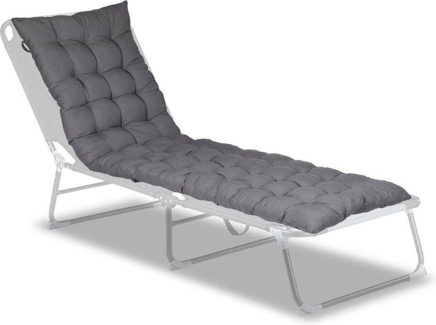 Relaxdays Tuinbankkussen 180 x 50 cm zitbankkussen polyester bankkussen grijs