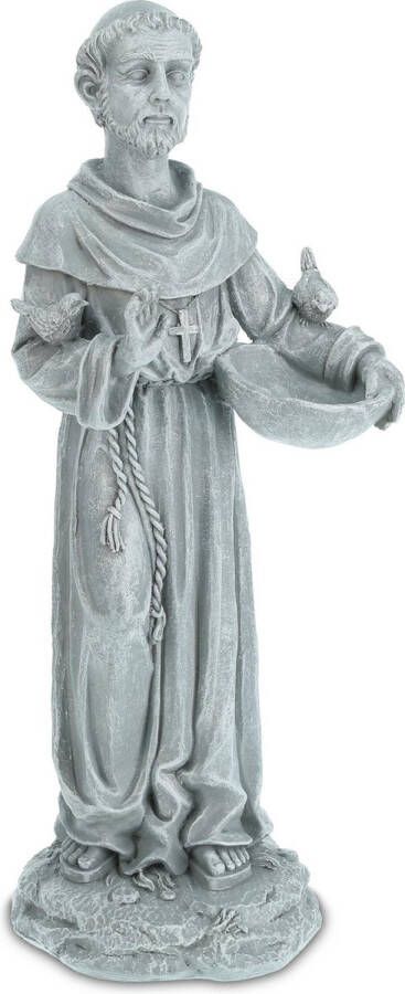 Relaxdays Tuinbeeld heilige Franciscus tuinfiguur monnik polyresin tuindecoratie