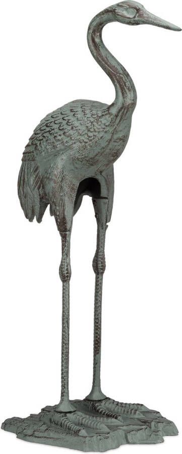 Relaxdays tuinbeeld kraanvogel dierenbeeld reiger tuindecoratie metaal tuinfiguur B