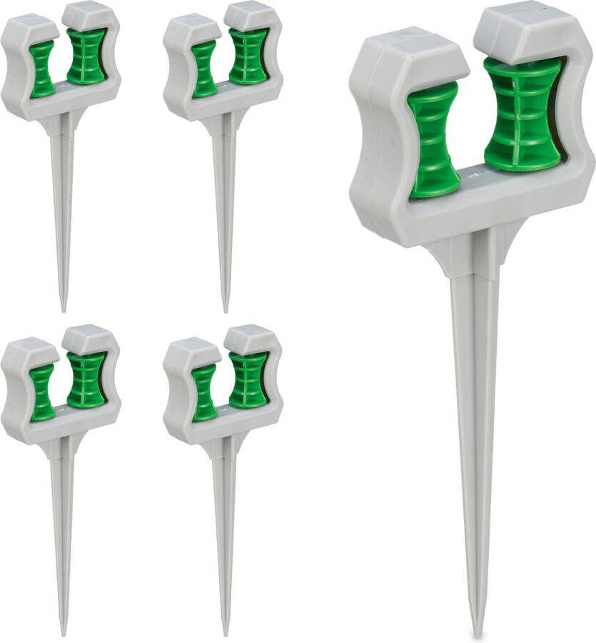 Relaxdays tuinslang geleider slanggeleiders grondpen set van 5 tuinslangaccessoire