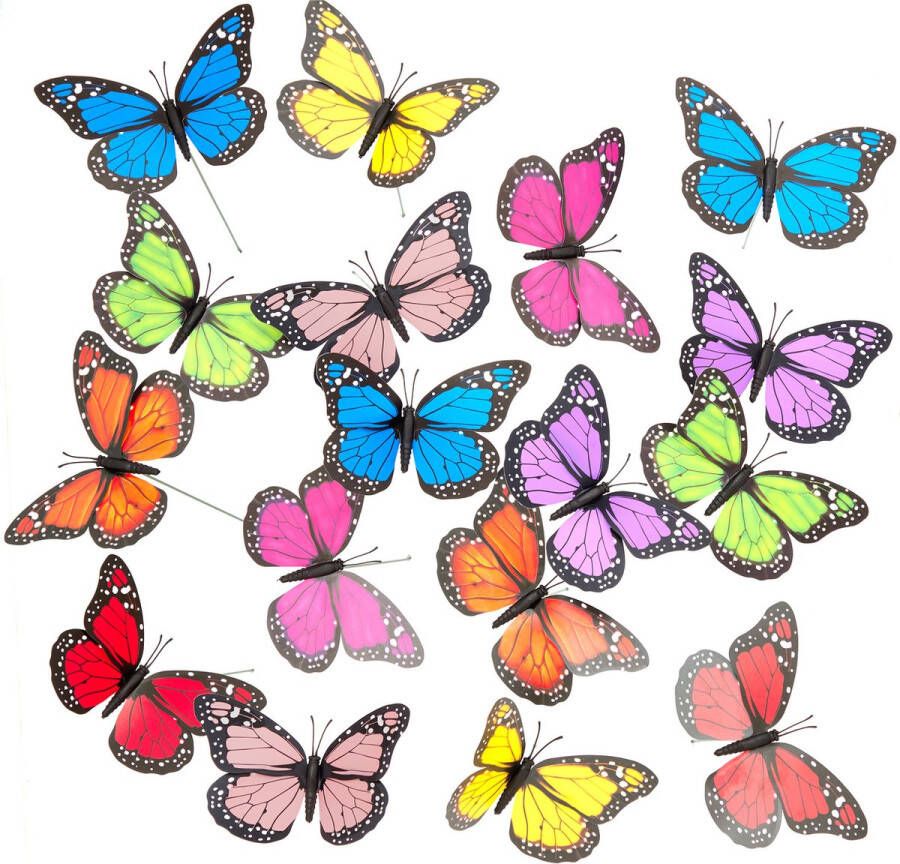 Relaxdays tuinsteker vlinder set van 48 tuinvlinders tuindecoratie gazonstekers
