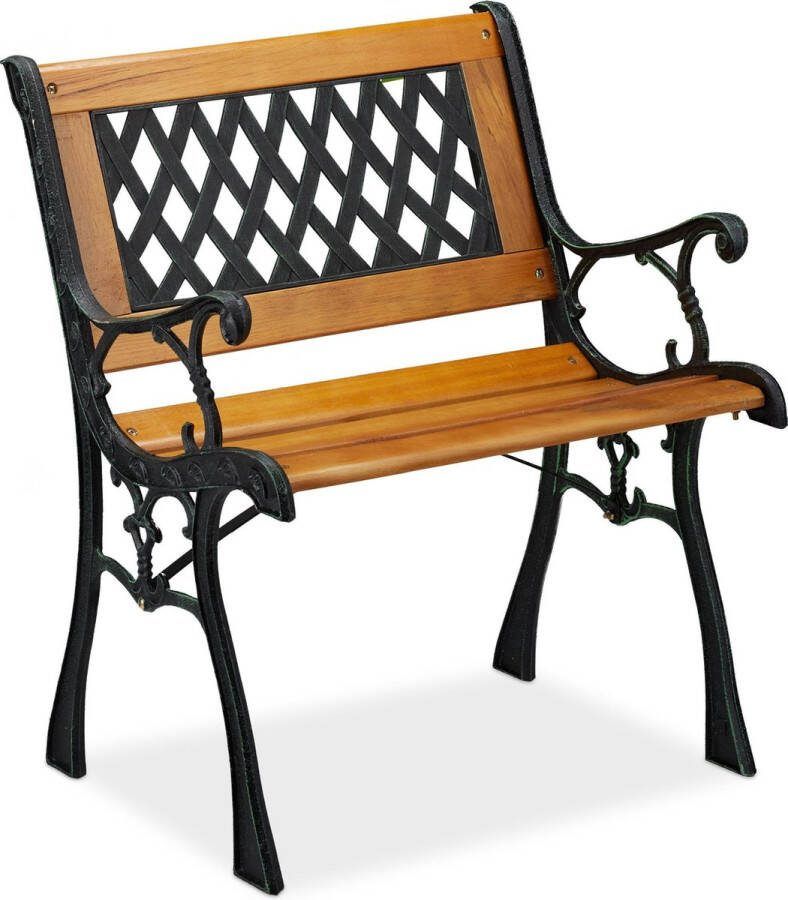 Relaxdays tuinstoel terrasstoel hout vintage tuinmeubel balkonstoel tuinzetel