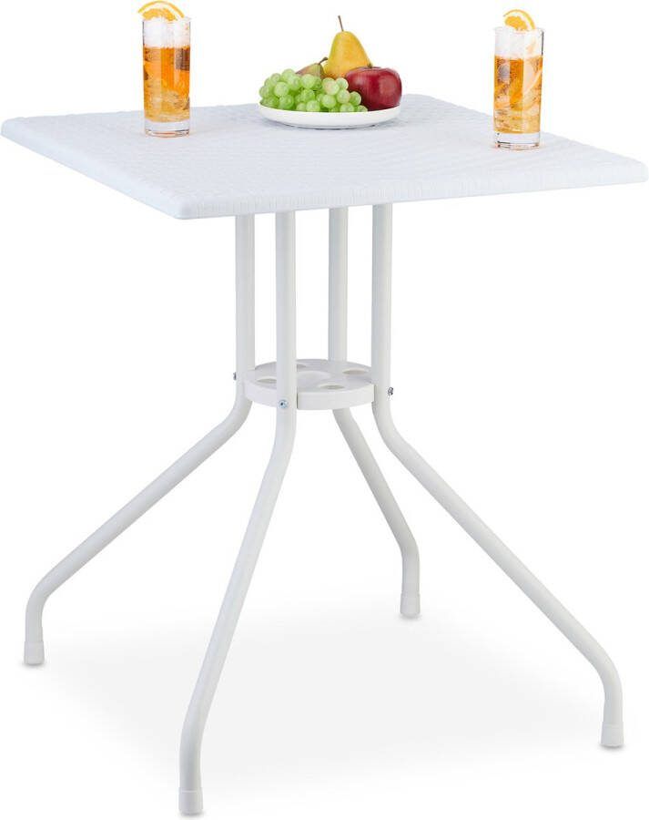Relaxdays tuintafel balkontafel terrastafel buitentafel vierkant rotanlook