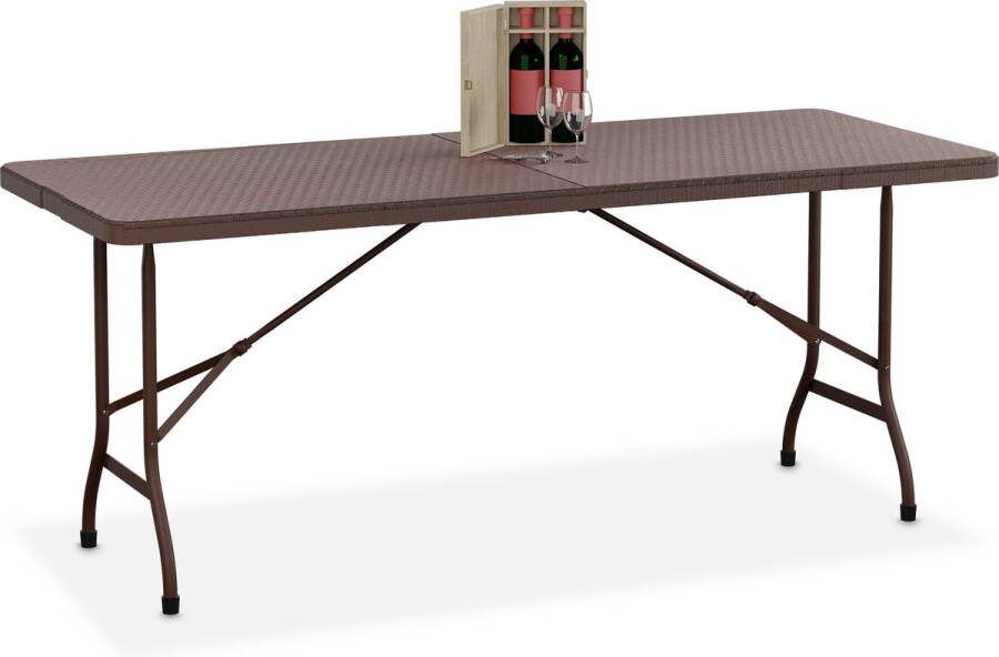 Relaxdays tuintafel buitentafel eettafel tuin biertafel inklapbaar 180 cm