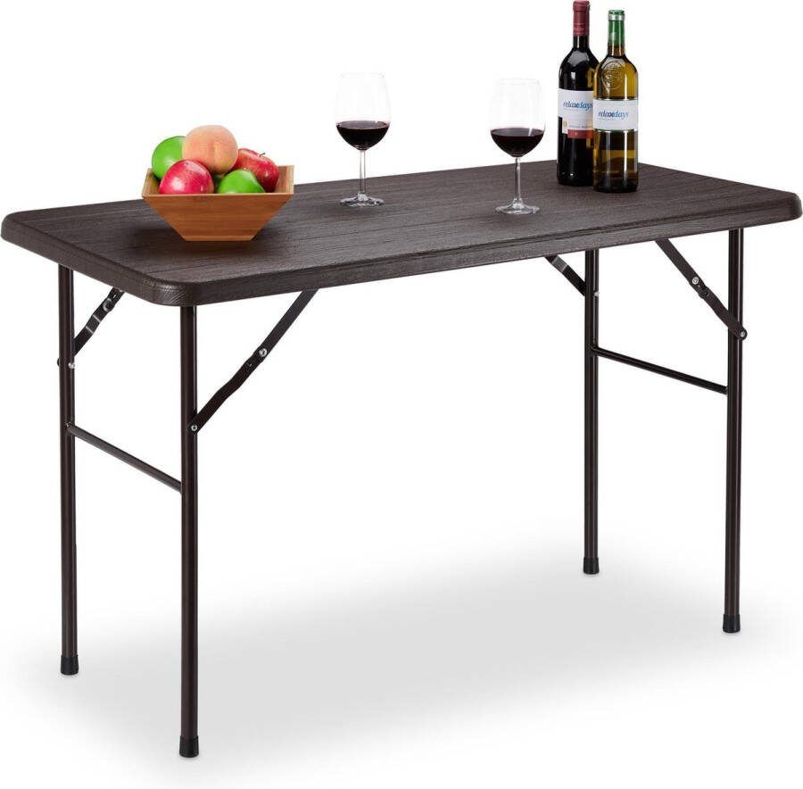 Relaxdays tuintafel inklapbaar klaptafel eettafel houtlook terrastafel bruin