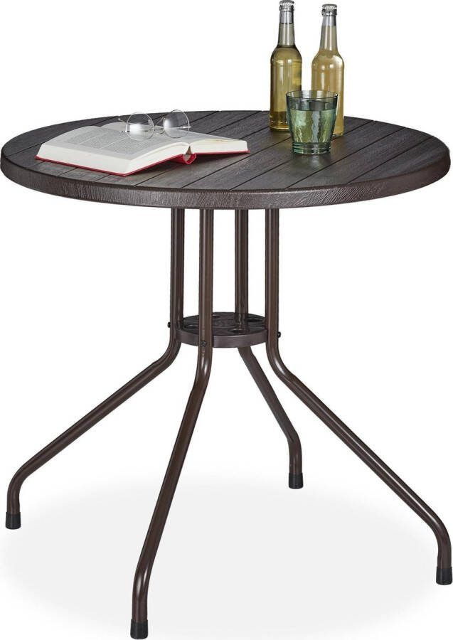 Relaxdays tuintafel rond balkontafel bijzettafel tuin terrastafel buitentafel smal