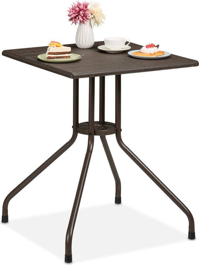 Relaxdays tuintafel terrastafel balkontafel buitentafel vierkant houtlook