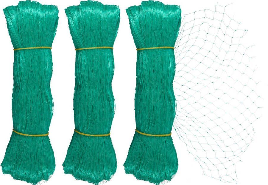 Relaxdays vogelnet fijnmazig set van 3 vijver moestuinnet aardbeiennet 20x20 mm 5 x 4 m