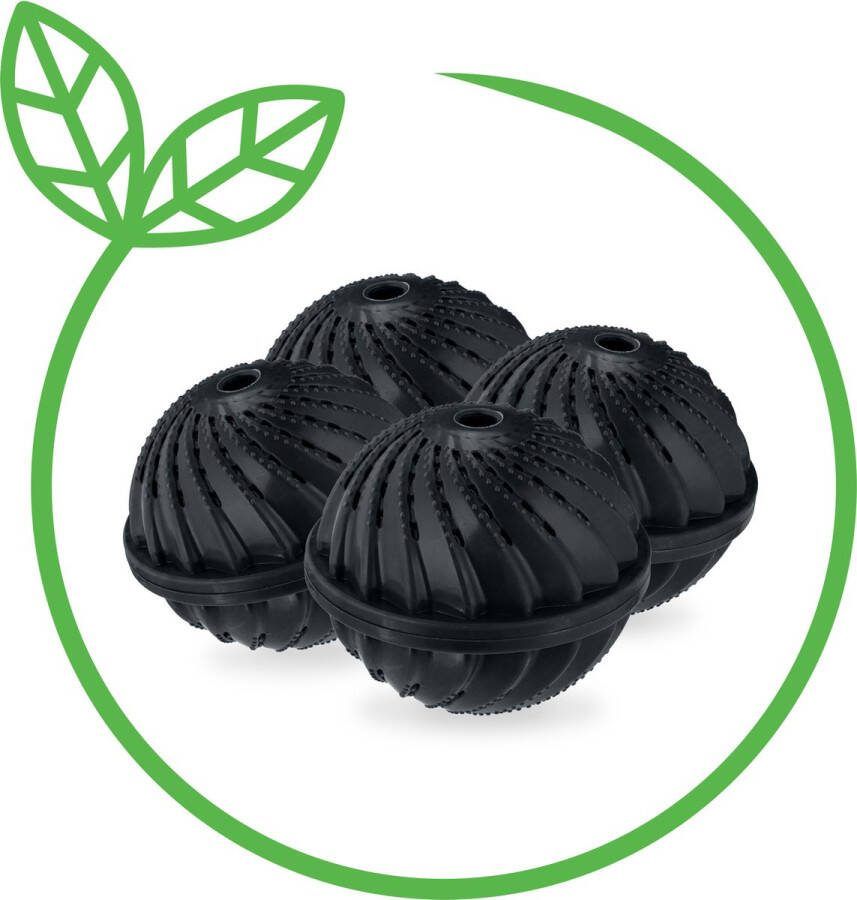 Relaxdays wasbol set van 4 1000 wasbeurten eco wasbal wassen zonder wasmiddel
