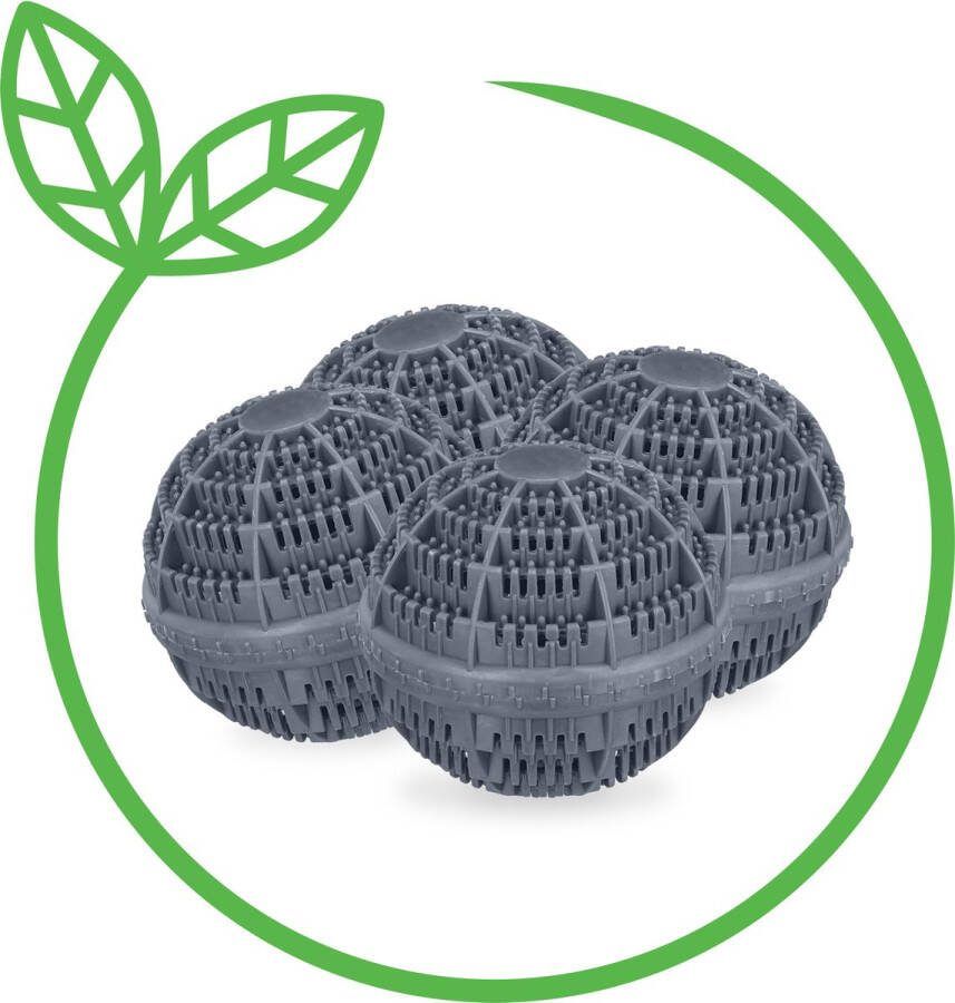 Relaxdays wasbol wasmachine set van 4 eco wasballen keramische balletjes kunststof