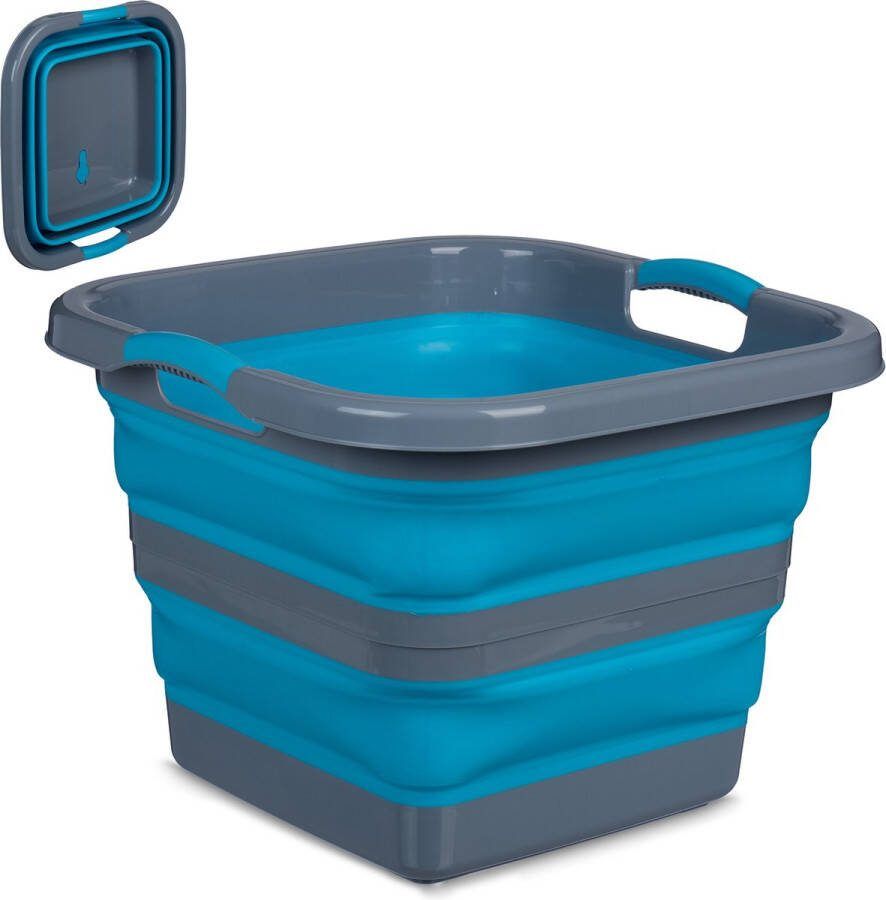 Relaxdays wasmand opvouwbaar heupwasmand afwasteil 40 liter handvatten plastic