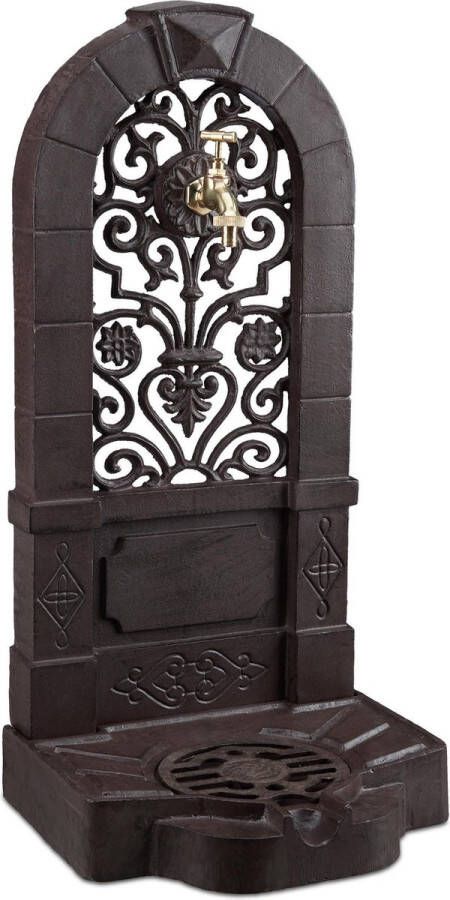 Relaxdays waterbron antiek waterornament buiten aluminium fontein waterfontein tuin